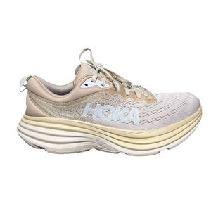 Hoka One One Bondi 8 Women's Running Shoes Beige Size 10B